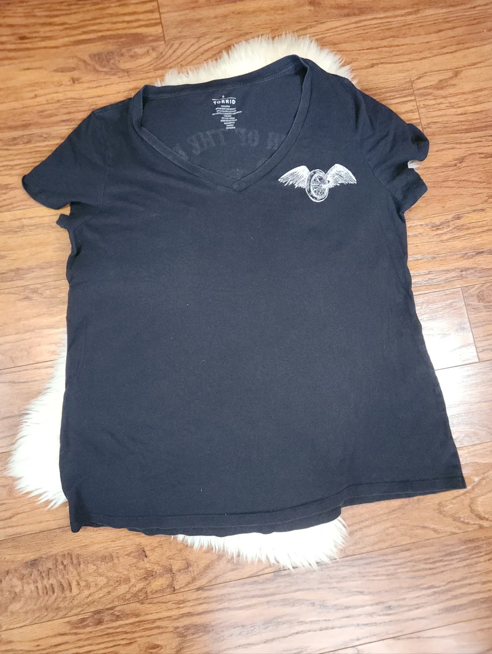 Torrid 100% Cotton Vneck Motorcycle Club Fitted Graphic Tshirr - Picture 1 of 5